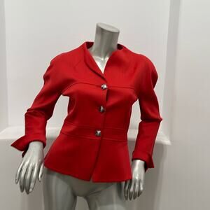 Villa Seta Vintage Wool Blend Red Blazer Jacket Made In Italy